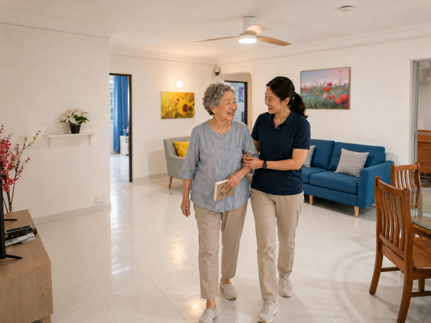 Discreet personal care support for seniors at Blue Atria Singapore